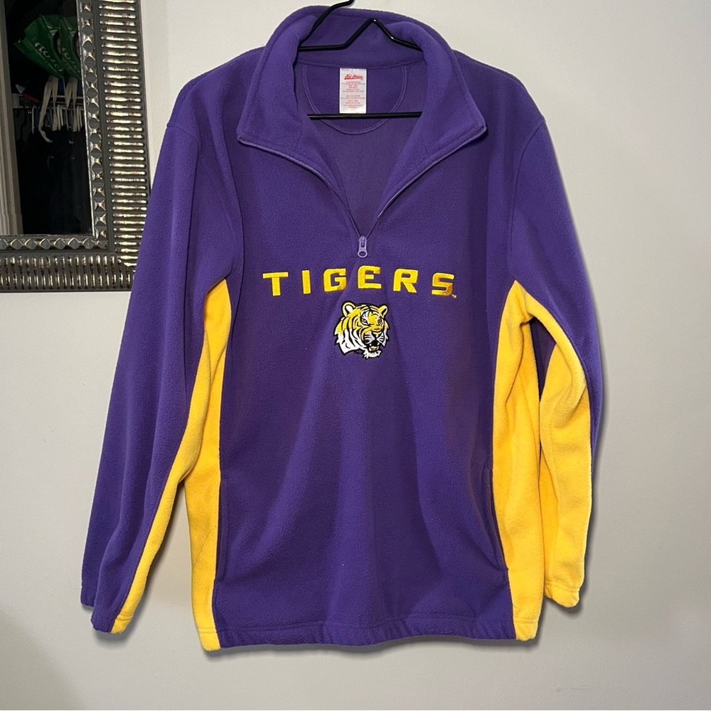 LSU Sweatshirt Fleece 3/4 Zipper Boys Size XXL (18/20) - Picture 2 of 9